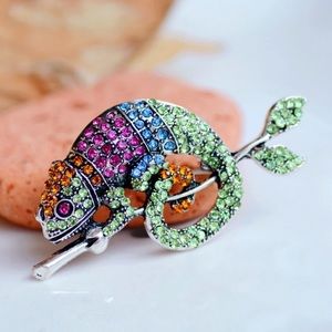 Rhinestone Lizard 🦎 Brooch